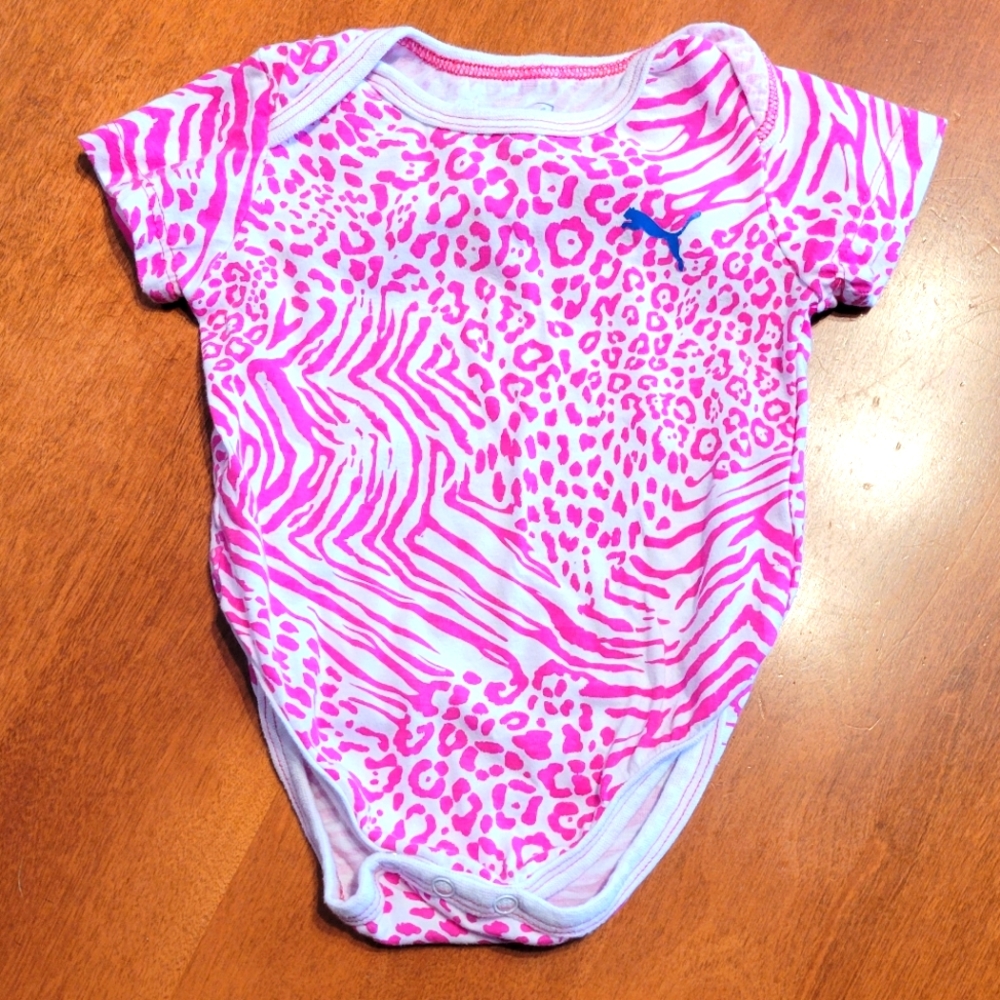 Vibrant Pink Patterned Kids Bodysuit